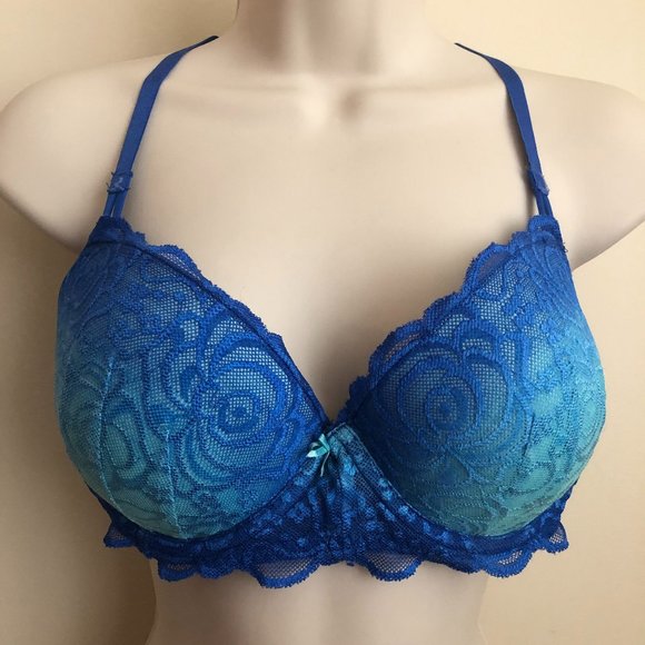 Candie's Other - Candie's Push Up Bra in Lacey Blue Ombre Size 38C